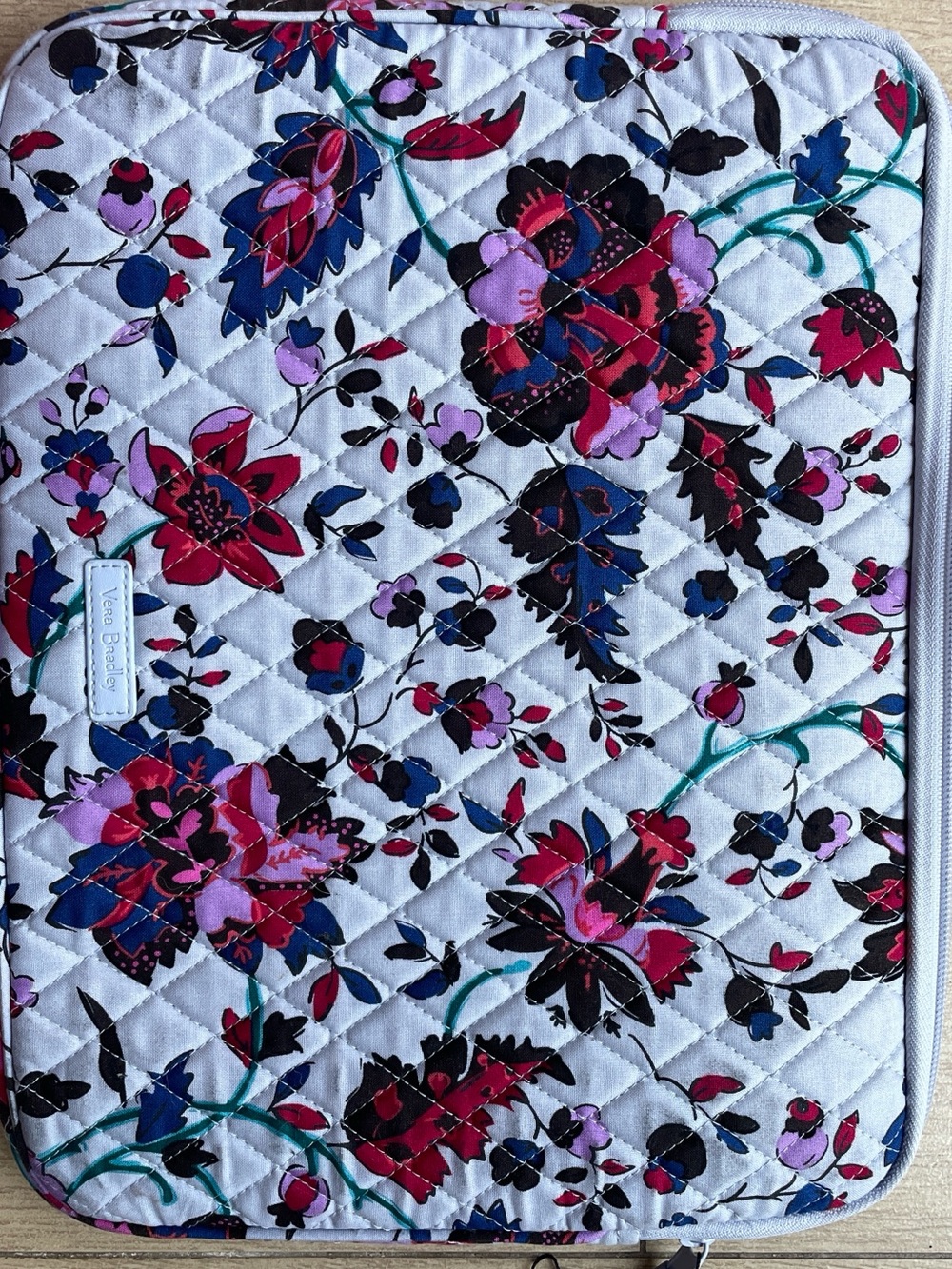 Vera Bradley Floral Quilted Sleeve with Pink, Blue & Black Blooms